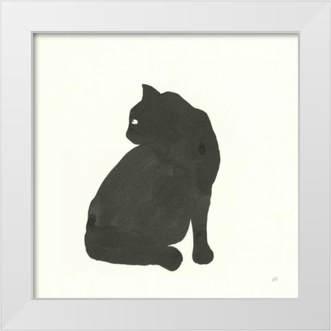 Black Cat IV White Modern Wood Framed Art Print by Paschke, Chris