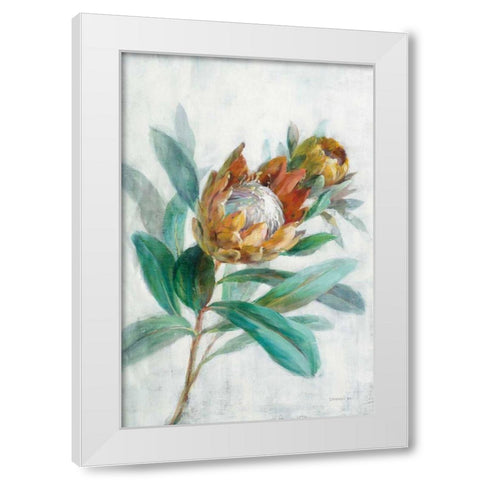 Tropical Protea White Modern Wood Framed Art Print by Nai, Danhui