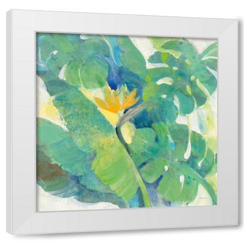 Tropical Paradise White Modern Wood Framed Art Print by Hristova, Albena