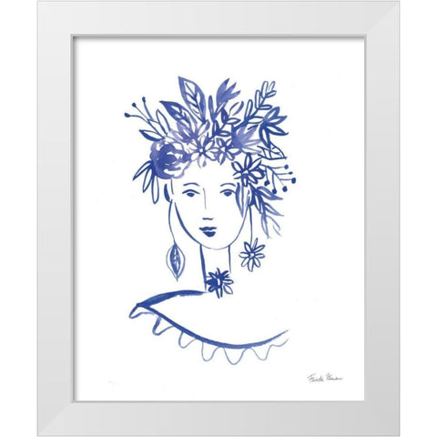 Flower Girl I White Modern Wood Framed Art Print by Zaman, Farida