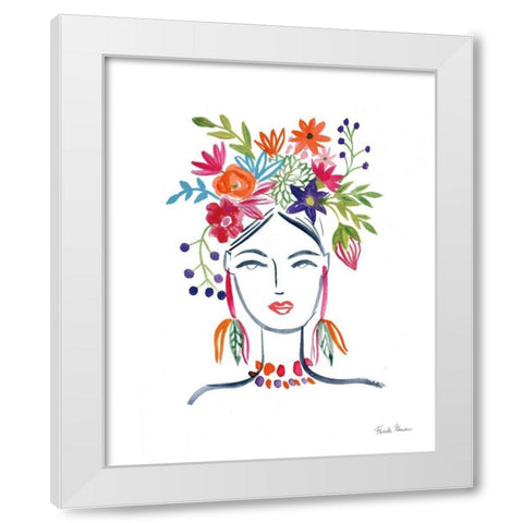Flower Girl II White Modern Wood Framed Art Print by Zaman, Farida
