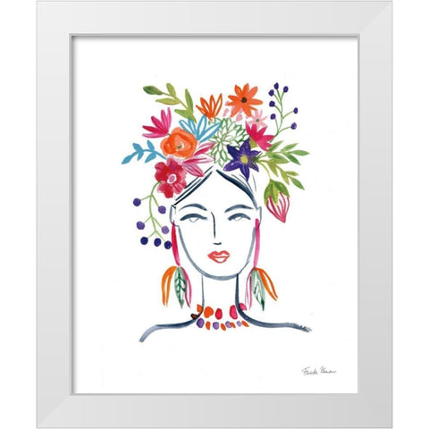 Flower Girl II White Modern Wood Framed Art Print by Zaman, Farida