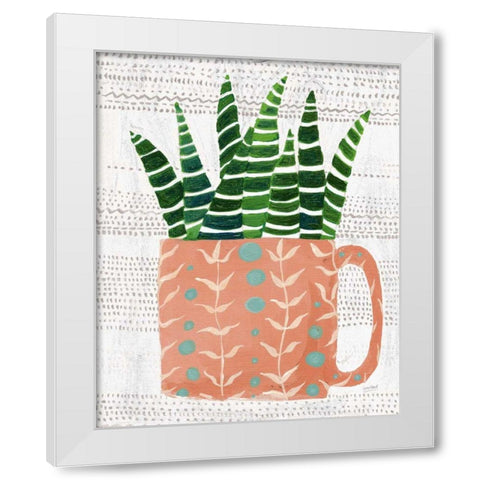 Succulent Cup Neutral Crop White Modern Wood Framed Art Print by Mack, Lynn