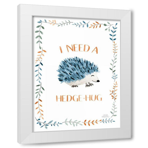 Woodland Whimsy X Hedge-Hug White Modern Wood Framed Art Print by Marshall, Laura
