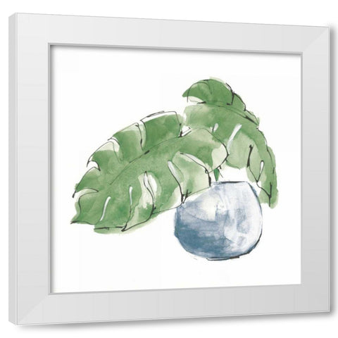 Plant Big Leaf IV Dark Green White Modern Wood Framed Art Print by Paschke, Chris