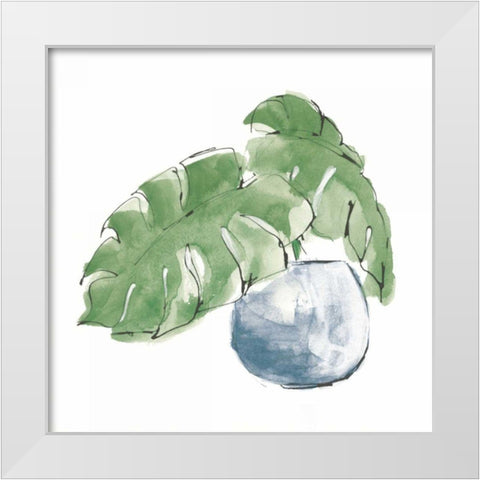 Plant Big Leaf IV Dark Green White Modern Wood Framed Art Print by Paschke, Chris