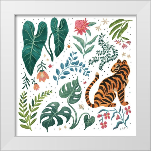 Jungle Love V White White Modern Wood Framed Art Print by Penner, Janelle