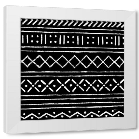 Jungle Love Pattern V Sq I BW White Modern Wood Framed Art Print by Penner, Janelle