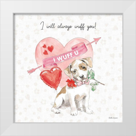 Paws of Love II Pink White Modern Wood Framed Art Print by Grove, Beth