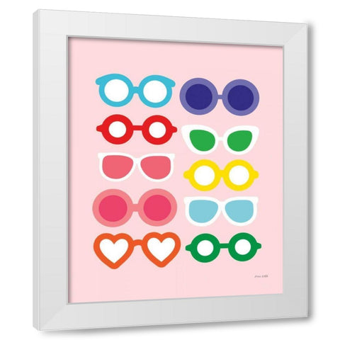 Sunglasses for All White Modern Wood Framed Art Print by Kelle, Ann