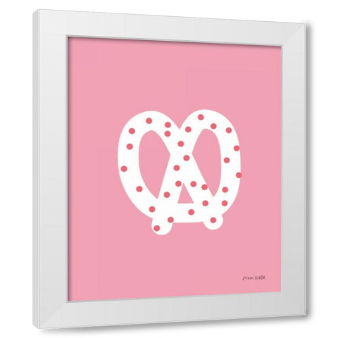 Pretzel White Modern Wood Framed Art Print by Kelle, Ann