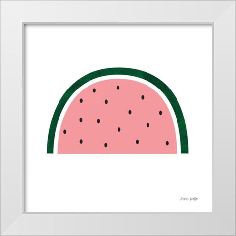 Watermelon White Modern Wood Framed Art Print by Kelle, Ann
