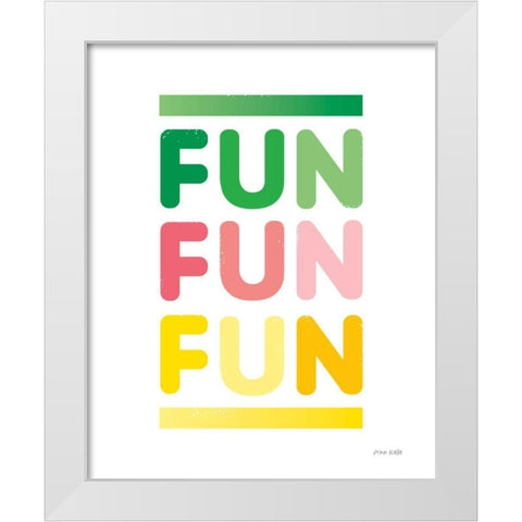 Fun White Modern Wood Framed Art Print by Kelle, Ann