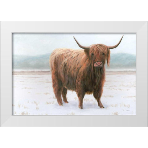 King of the Highland Fields White Modern Wood Framed Art Print by Wiens, James