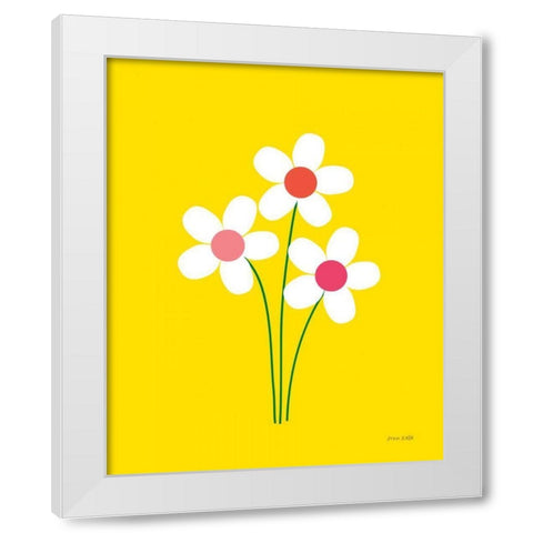 Daisies II White Modern Wood Framed Art Print by Kelle, Ann