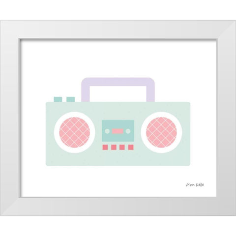 Boombox White Modern Wood Framed Art Print by Kelle, Ann