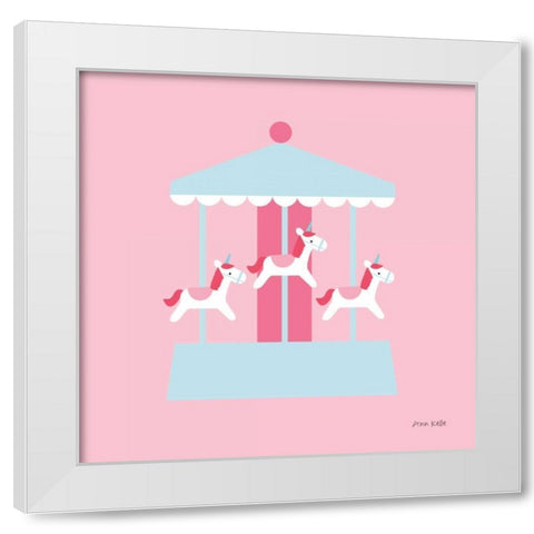 Merry Go Round White Modern Wood Framed Art Print by Kelle, Ann