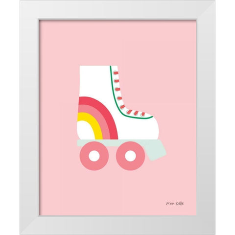 Rollerskate White Modern Wood Framed Art Print by Kelle, Ann