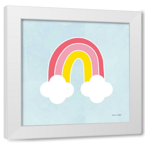 Her Rainbow White Modern Wood Framed Art Print by Kelle, Ann