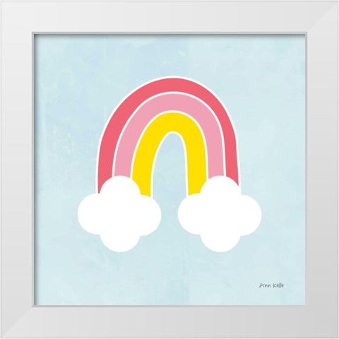Her Rainbow White Modern Wood Framed Art Print by Kelle, Ann