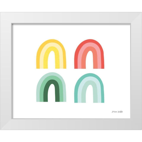 Rainbow Colors I White Modern Wood Framed Art Print by Kelle, Ann