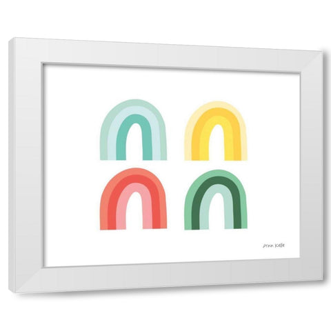 Rainbow Colors II White Modern Wood Framed Art Print by Kelle, Ann