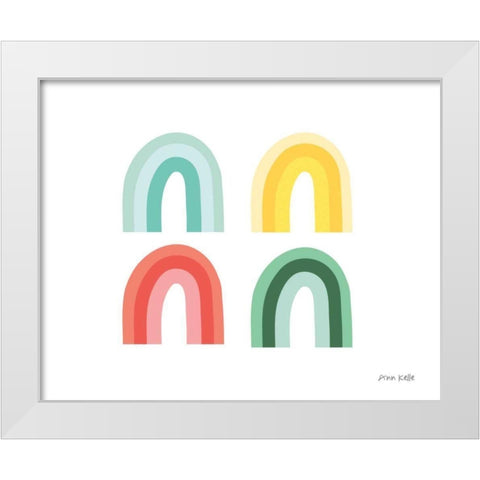 Rainbow Colors II White Modern Wood Framed Art Print by Kelle, Ann