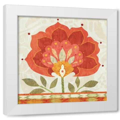 Ikat Bloom I White Modern Wood Framed Art Print by Schlabach, Sue