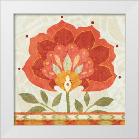 Ikat Bloom I White Modern Wood Framed Art Print by Schlabach, Sue