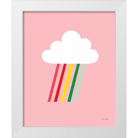 Rainbow Rays I White Modern Wood Framed Art Print by Kelle, Ann