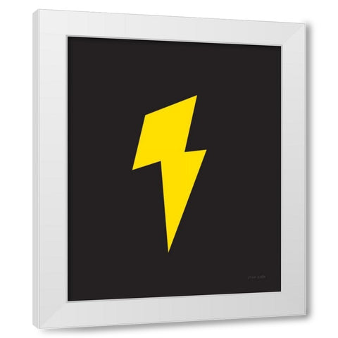 Lightning White Modern Wood Framed Art Print by Kelle, Ann