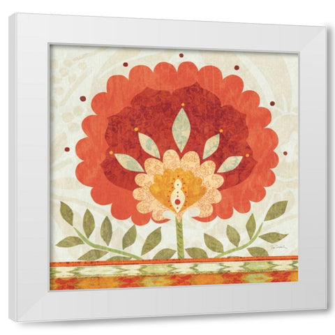 Ikat Bloom II White Modern Wood Framed Art Print by Schlabach, Sue