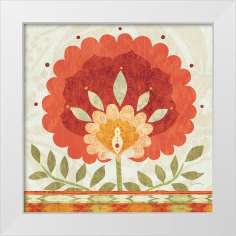 Ikat Bloom II White Modern Wood Framed Art Print by Schlabach, Sue