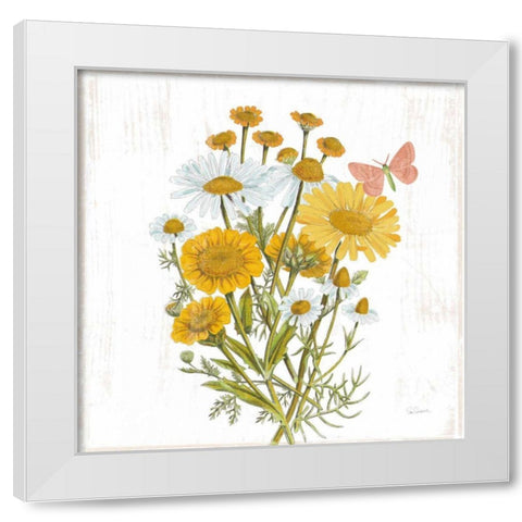 White Barn Flowers X Sq White Modern Wood Framed Art Print by Schlabach, Sue