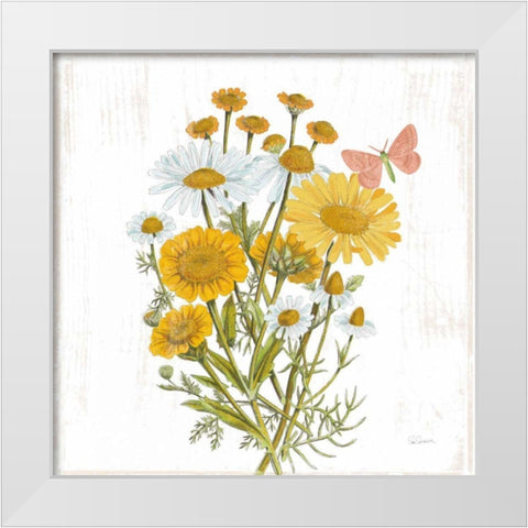 White Barn Flowers X Sq White Modern Wood Framed Art Print by Schlabach, Sue