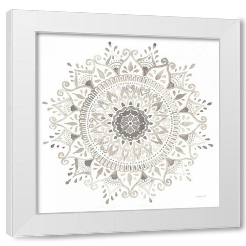 Mandala Delight I Neutral White Modern Wood Framed Art Print by Nai, Danhui