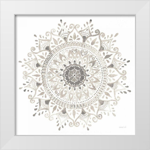 Mandala Delight I Neutral White Modern Wood Framed Art Print by Nai, Danhui