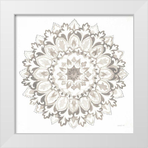 Mandala Delight II Neutral White Modern Wood Framed Art Print by Nai, Danhui