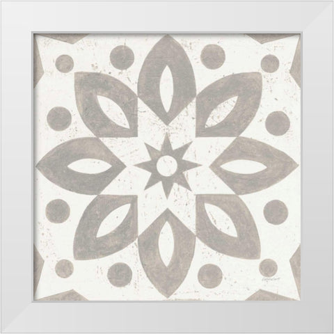 Winter Caravan Tile I White Modern Wood Framed Art Print by Lovell, Kathrine