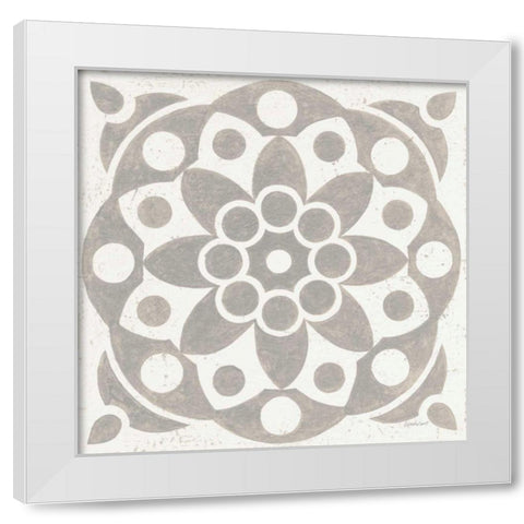 Winter Caravan Tile II White Modern Wood Framed Art Print by Lovell, Kathrine