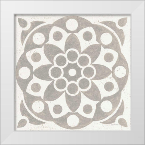 Winter Caravan Tile II White Modern Wood Framed Art Print by Lovell, Kathrine