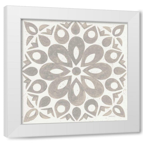 Winter Caravan Tile III White Modern Wood Framed Art Print by Lovell, Kathrine