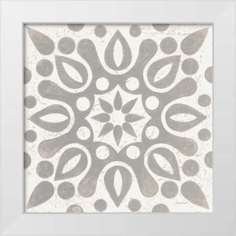 Winter Caravan Tile IV White Modern Wood Framed Art Print by Lovell, Kathrine