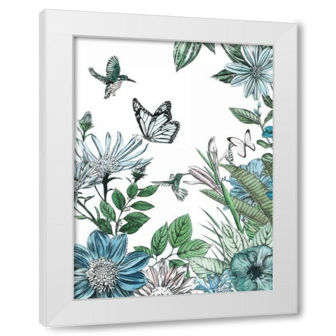Butterflies and Flowers IV White Modern Wood Framed Art Print by Ilangaratne, Amelia