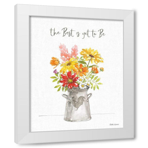 Farmhouse Floral VI White Modern Wood Framed Art Print by Grove, Beth