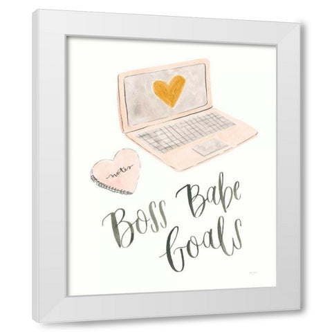 Boss Babe I White Modern Wood Framed Art Print by Jackson, Jenaya