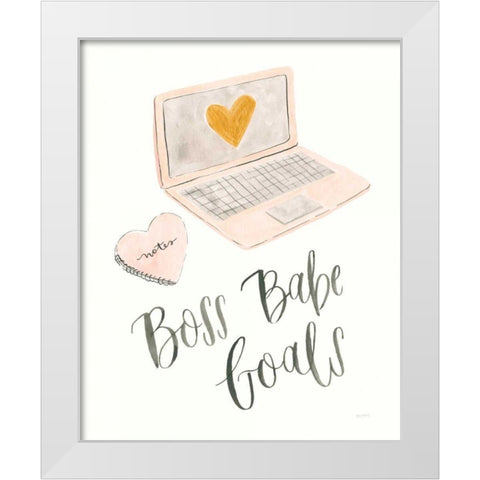 Boss Babe I White Modern Wood Framed Art Print by Jackson, Jenaya
