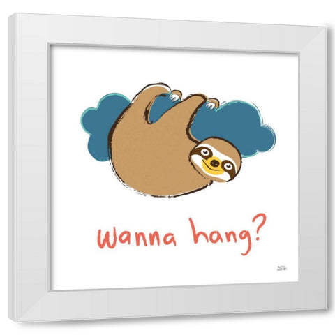 Colorful Sloth II v2 White Modern Wood Framed Art Print by Averinos, Melissa