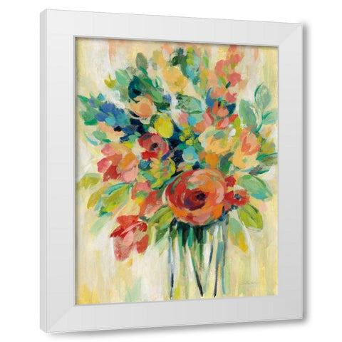 Earthy Colors Bouquet I White Modern Wood Framed Art Print by Vassileva, Silvia