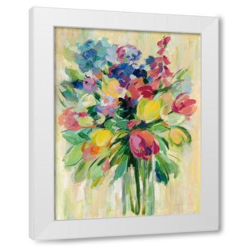 Earthy Colors Bouquet II White Modern Wood Framed Art Print by Vassileva, Silvia